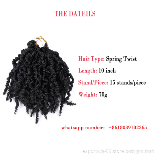 Passion Twist Hair Braiding 15strands Pre-twisted Spring Synthetic Bomb Spring Curly Pre-Twist Crochet Twist Hair